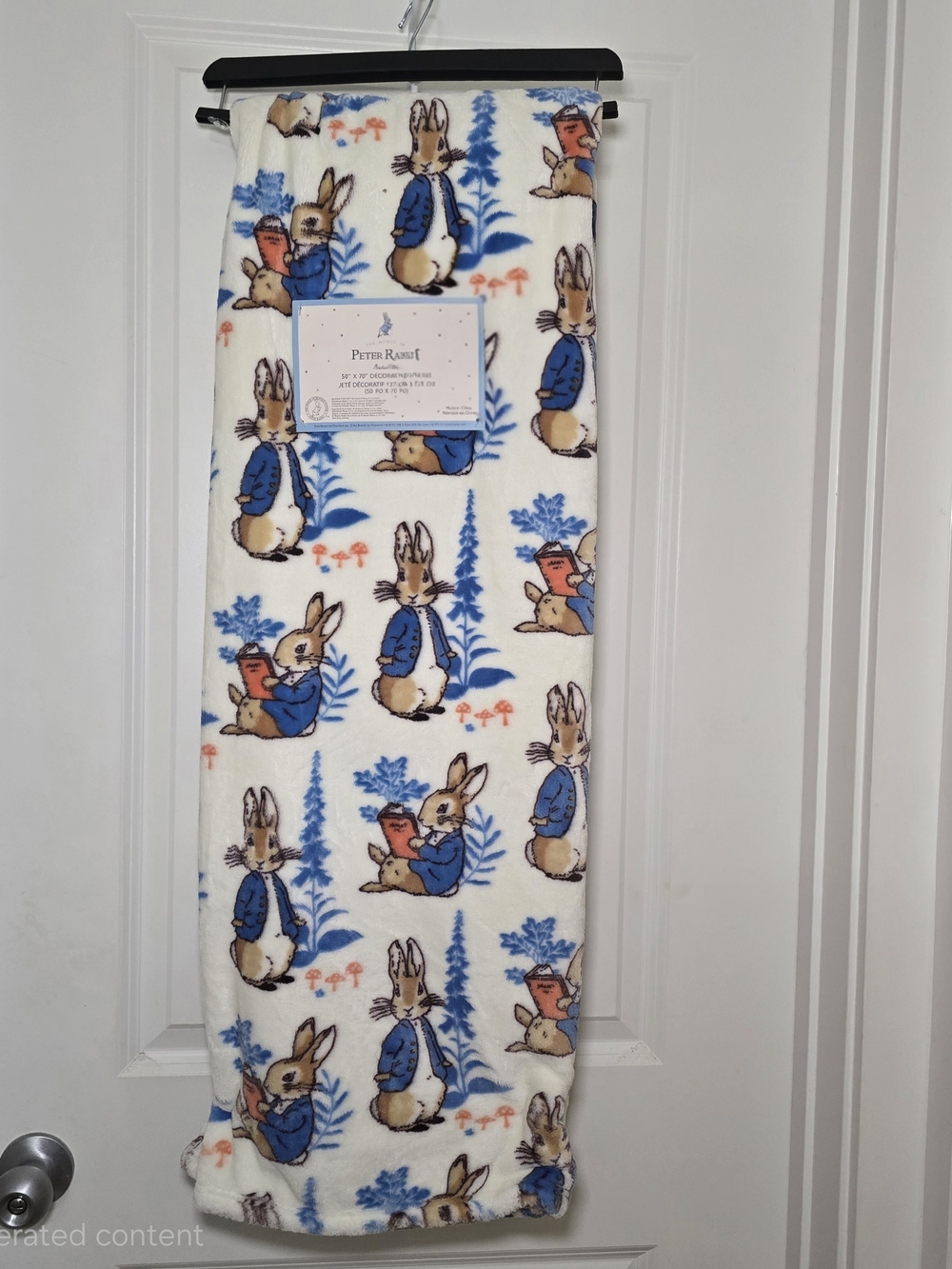 🐰🥕Beatrix Potter Peter Rabbit 50x70 Inch Decorative Throw Blanket